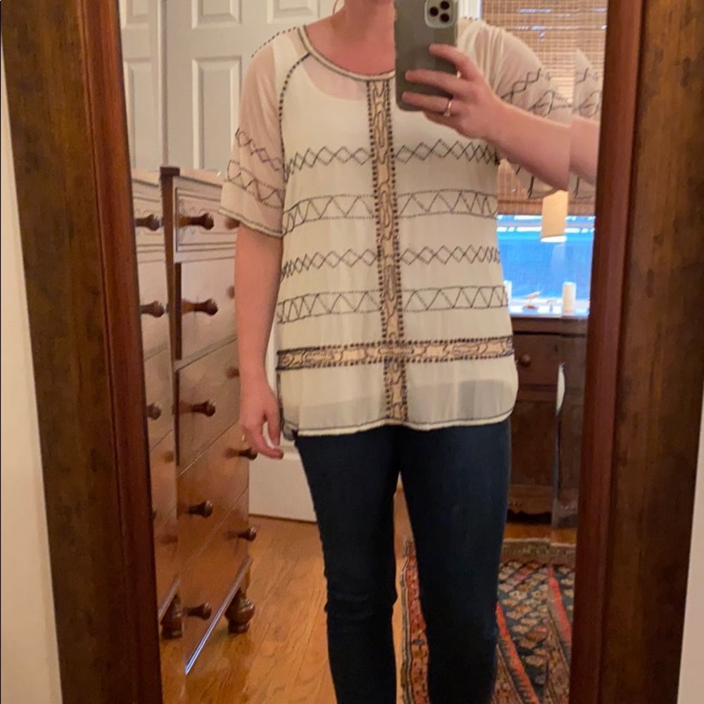 Anthropologie beaded top sz 10 worn once